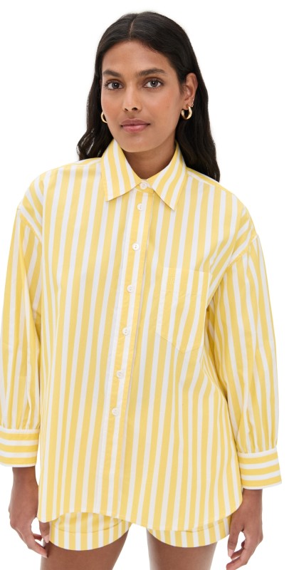 Suzie Kondi Kappa Oversized Shirt Wide Canary Stripe