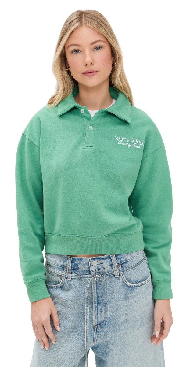 Sporty & Rich SR Country Club Polo Verde/White