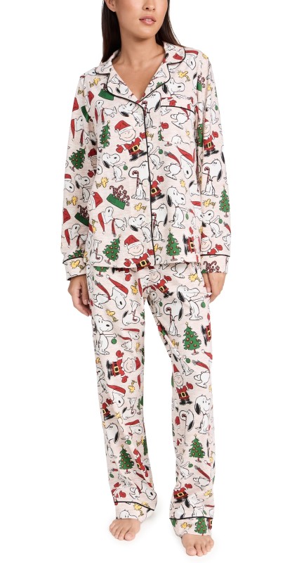 BedHead PJs x Peanuts Long Sleeve Classic Knit PJ Set Merry Christmas Charlie Brown
