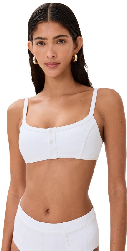 STAUD Gia Bikini Top Bright White
