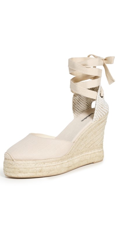 Soludos Platform Wedge Espadrilles Ivory