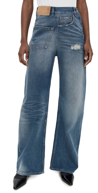 MM6 Maison Margiela Twist Wide Leg Jeans Medium Blue