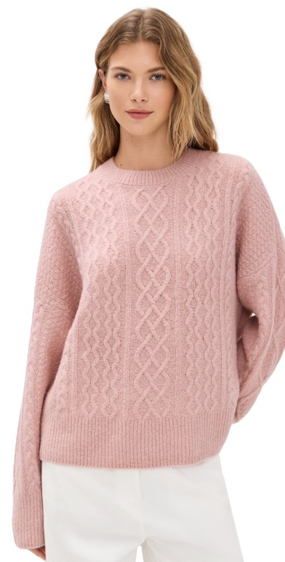 Favorite Daughter The Oversized Cable Sweater Whimsical Rose