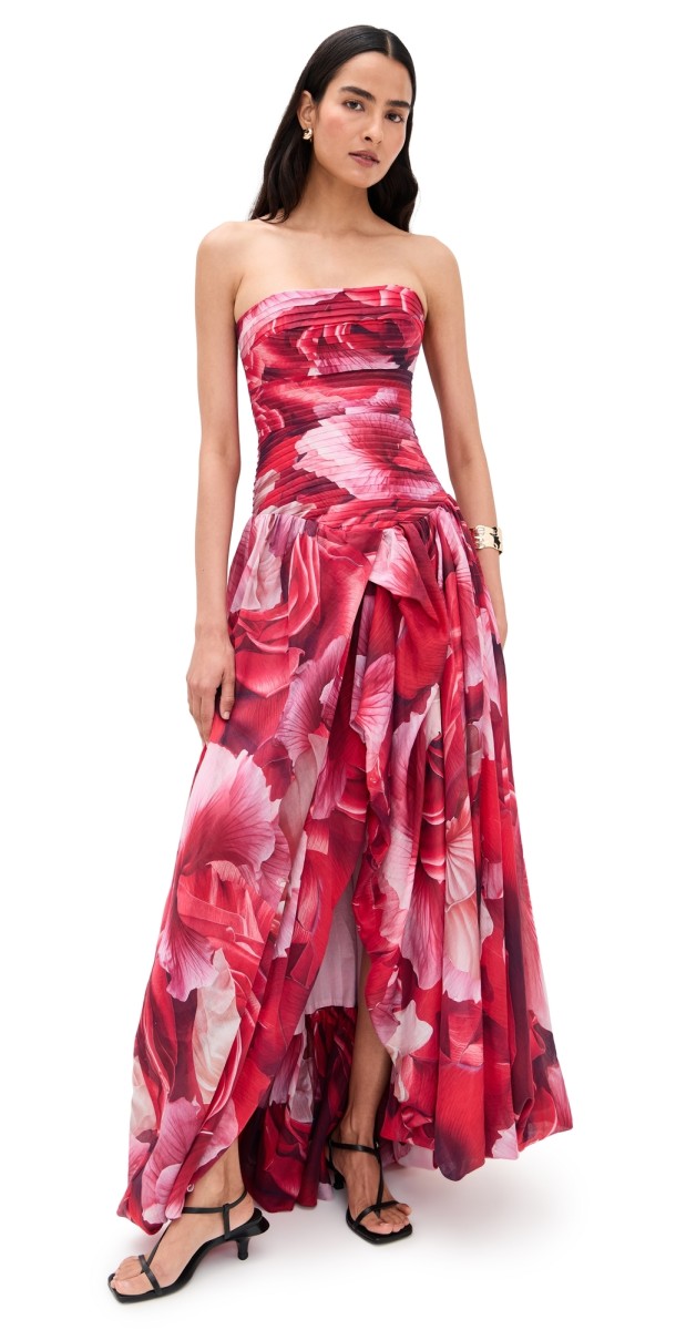 Aje Flora Gown Prismatic Floral Red