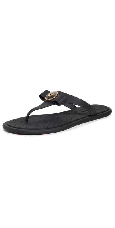 Versace Rubber Slides 1B00V-Black/Versace Gold