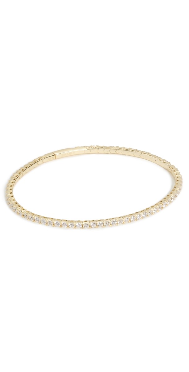 SHASHI Diamond Tennis Bangle Gold