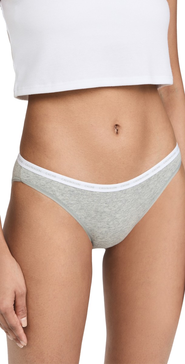 Calvin Klein Underwear One Cotton Singles Bikini Panties Heather Grey