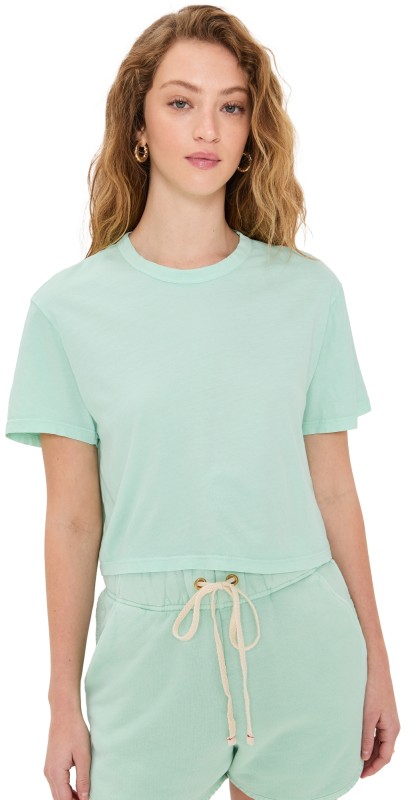 Les Tien May Crop Tee Pistachio Stone