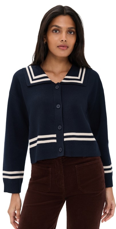 The Tiny Big Sister Sailor Cardigan Navy