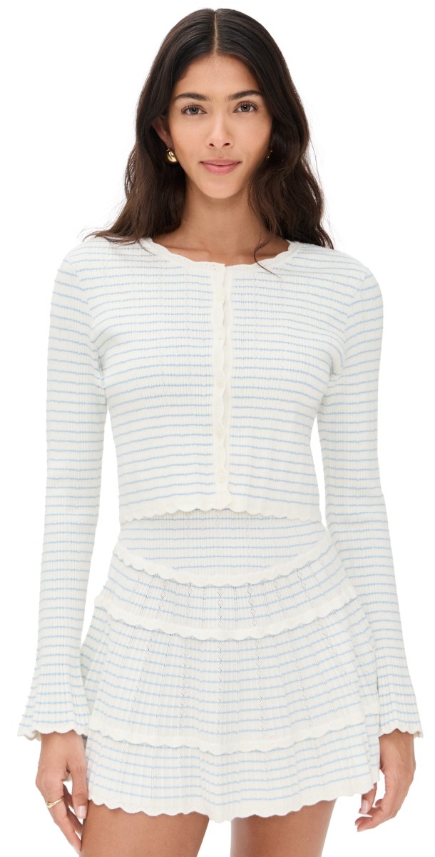 LoveShackFancy Media Cardigan Sailor Stripes