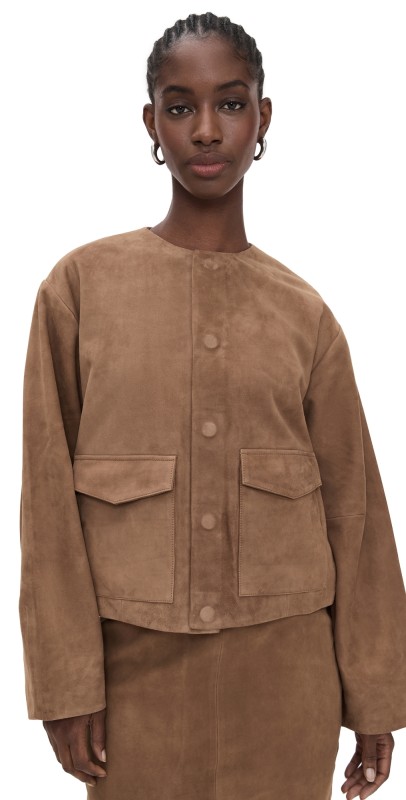 St. Agni Suede Utility Cocoon Bomber Toffee