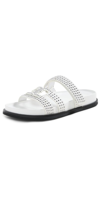 Tory Burch Ines Stud Sport Slides Cloud/Silver