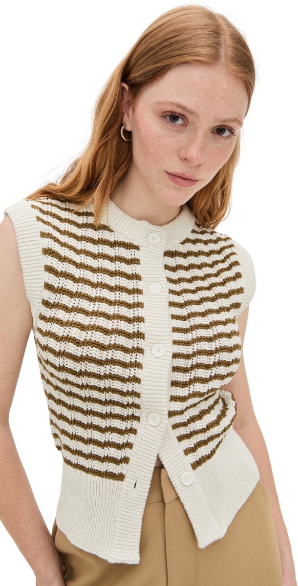 A. L.C. Margo Top Parchment/Aged Bronze Stripe