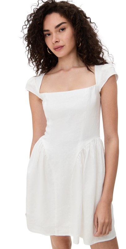 Reformation Oaklyn Linen Dress White
