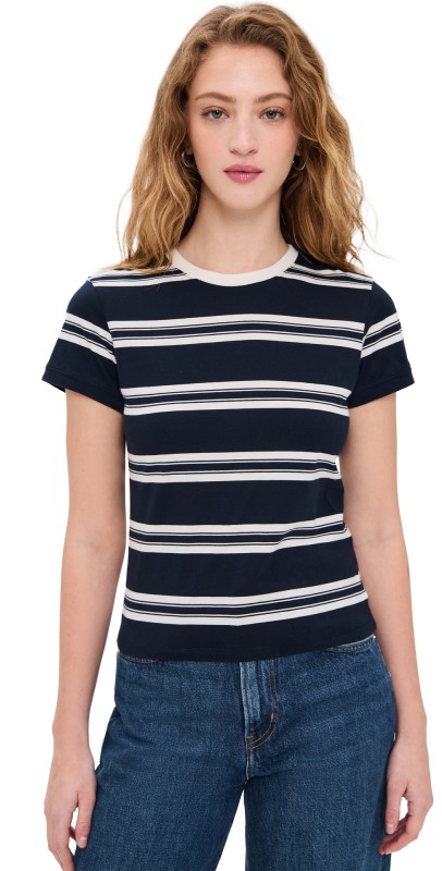 FRAME The Baby Tee Navy Multi