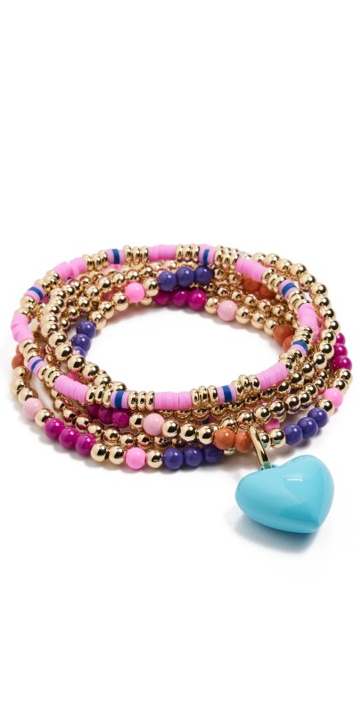 Roxanne Assoulin The Charm Wisdom Bunch Bracelet Set Purple/Turquois