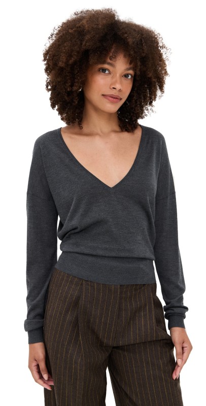 Renggli Silk Cashmere V Neck Sweater Eggshell