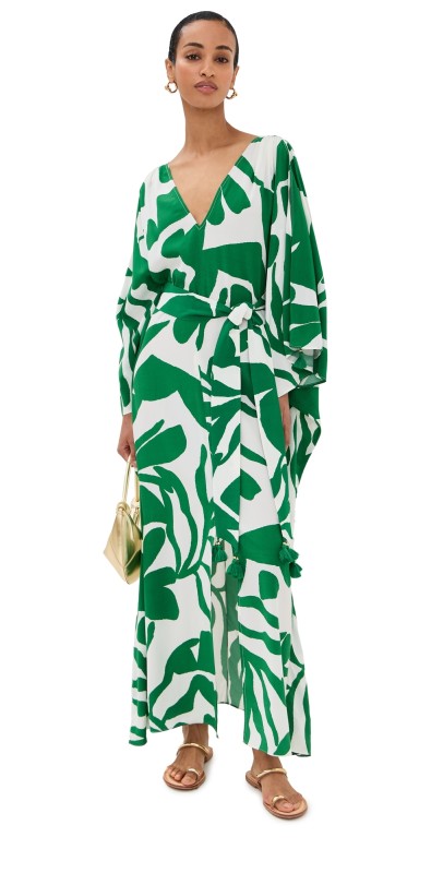 Figue Renata Kaftan Abstract Flora Garden Green