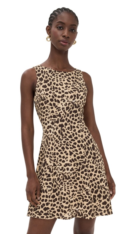WAYF Natasha Mini Dress Leopard