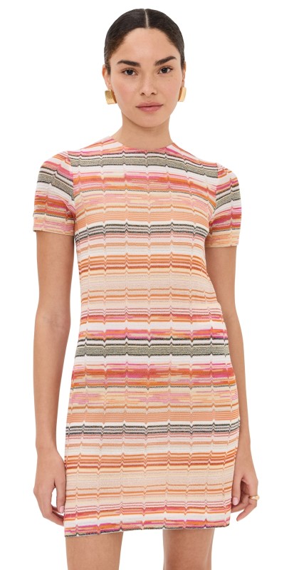 Missoni Short Dress Multi Red/Pink/White Tones