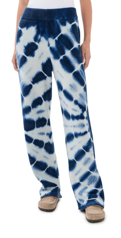 The Elder Statesman Tie Dye Pants Ivory With Twilight