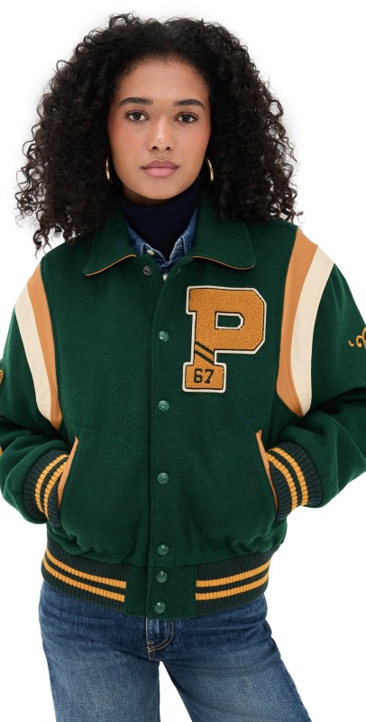 Polo Ralph Lauren Wool Varsity Jacket Dark Green