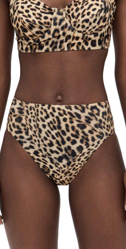 Norma Kamali Underwire Bikini Bottoms Cheetah Patch