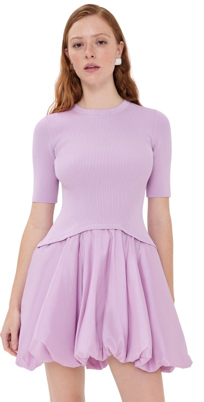 SIMKHAI Kenny Bubble Mini Dress Orchid