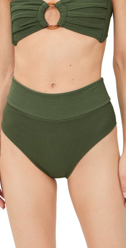 Montce AC High Rise Bikini Bottoms Olive Micro Scrunch