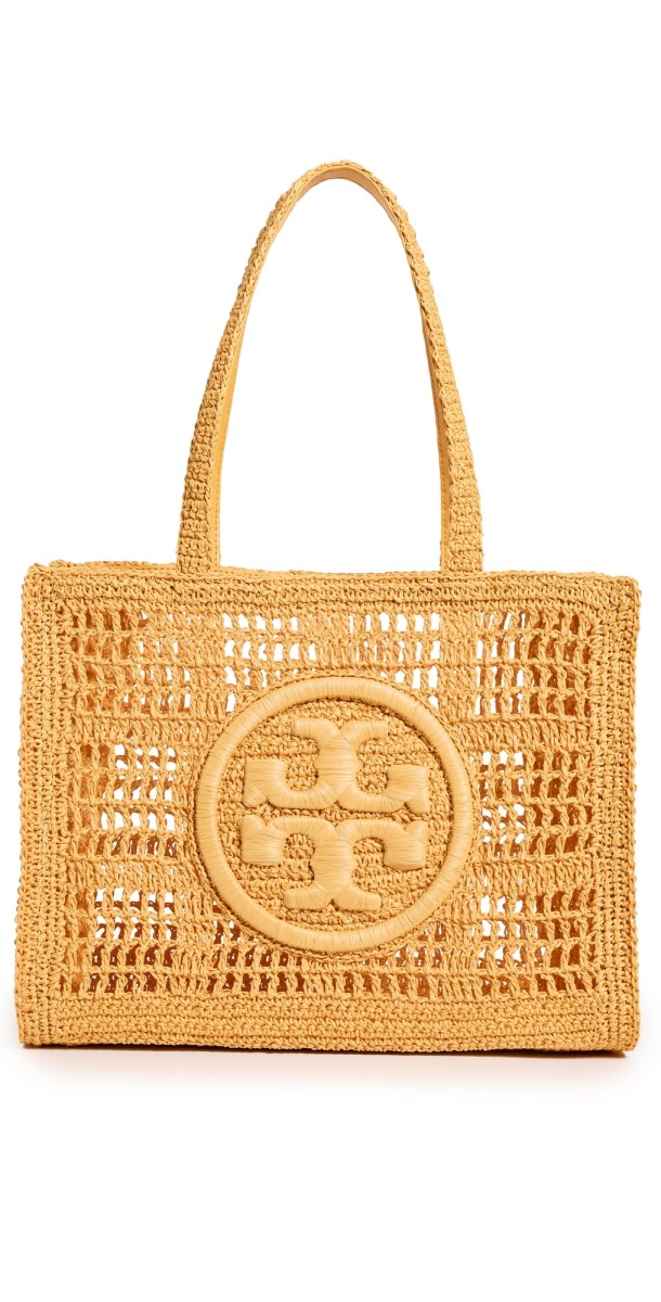 Tory Burch Ella Hand Crocheted Small Tote Peachy
