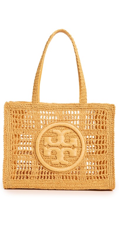 Tory Burch Ella Hand Crocheted Small Tote Peachy