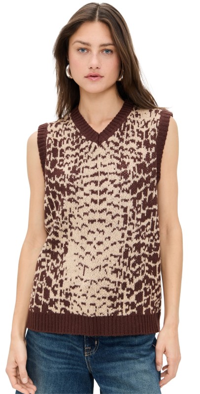 Ragged Priest Gator Knit Vest Croc Print