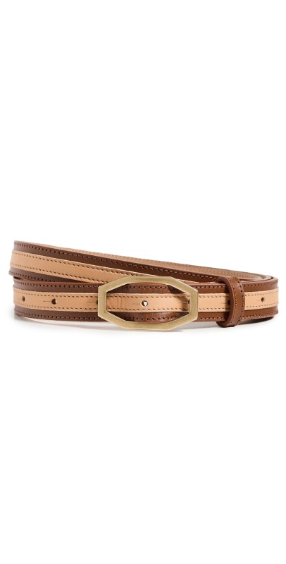 FRAME Angular Buckle Belt Cognac/Tan