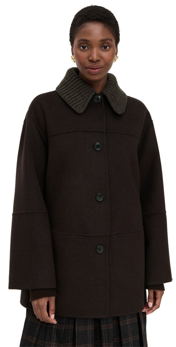 Proenza Schouler White Label Lisa Coat in Double Face Wool Hickory