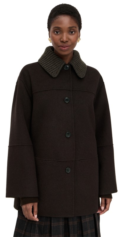 Proenza Schouler White Label Lisa Coat in Double Face Wool Hickory