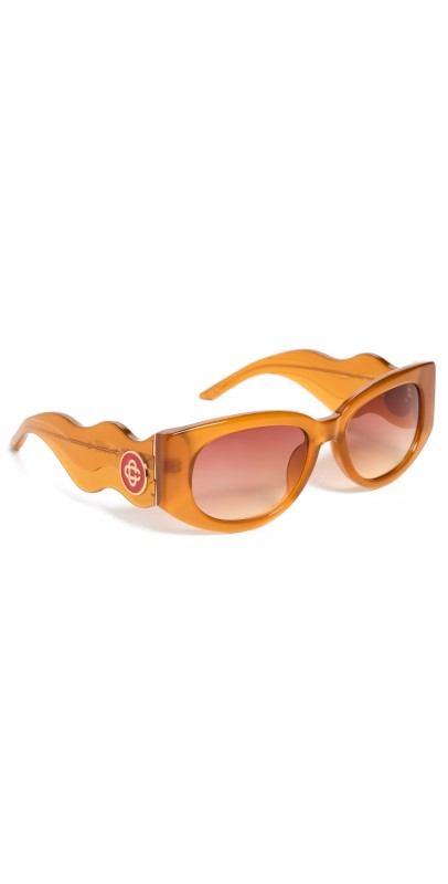 Casablanca Oval Wave Sunglasses Yellow