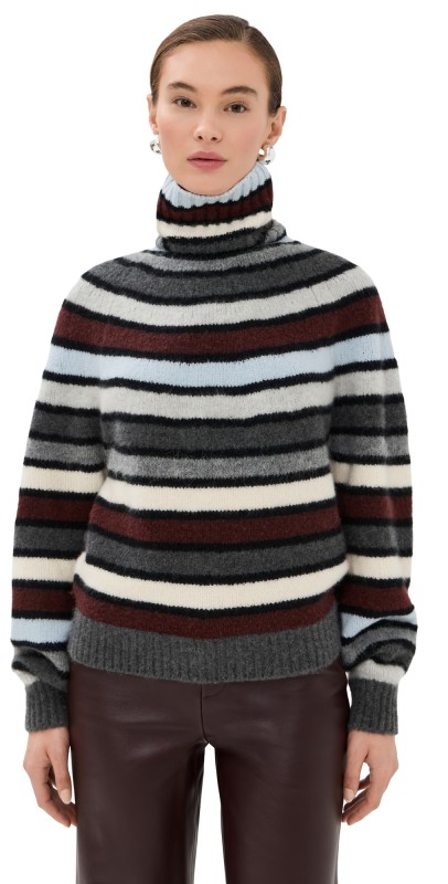 Proenza Schouler Danea Top In Stripe Cashmere Neutral Multi