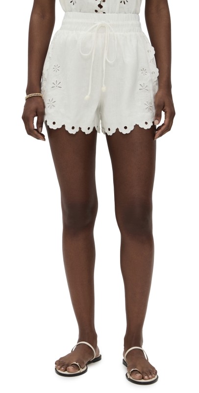 FARM Rio Flowers Richelieu Shorts Off-White