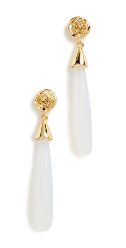 Luv Aj The Coquille Stone Drop Studs Gold