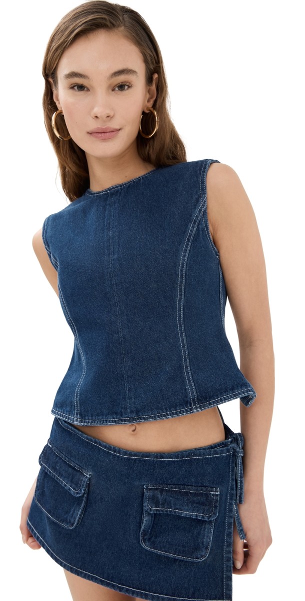 Lioness Countryside Top Blue Denim