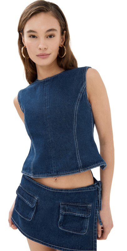 Lioness Countryside Top Blue Denim
