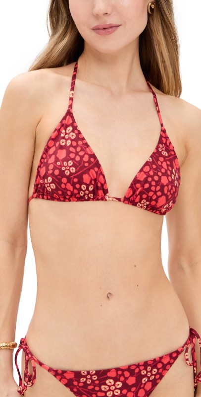 Ulla Johnson Keaton Triangle Bikini Top Coral