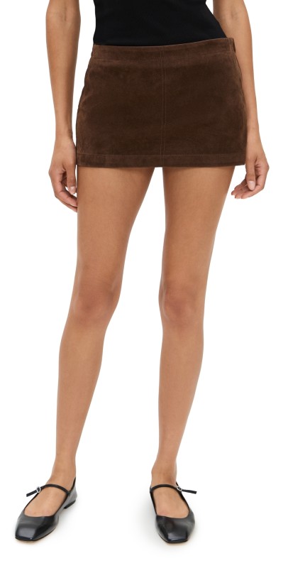 Bailey Rose Chocolate Faux Suede Mini Skirt Chocolate