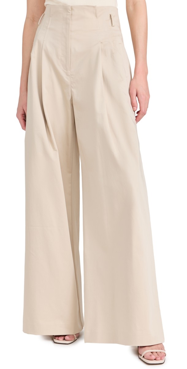 St. Agni Cotton Paperbag Waist Trousers Champagne