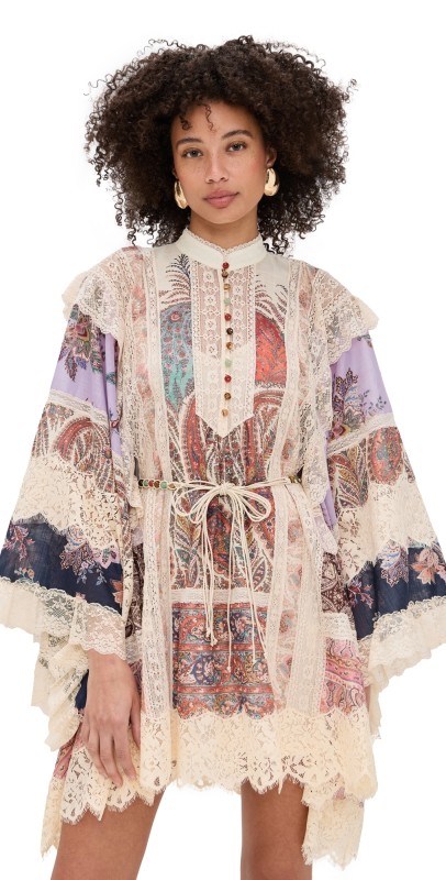 Zimmermann Rhiannon Billow Mini Dress Spliced