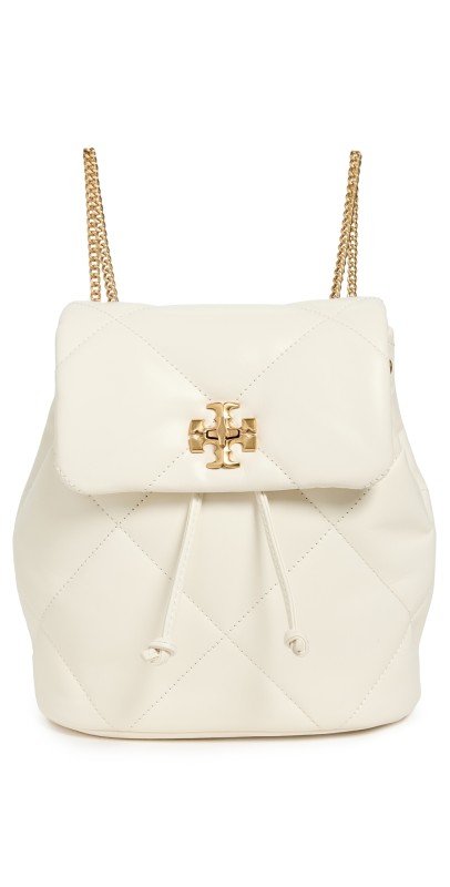 Tory Burch Kira Diamond Quilt Mini Backpack Warm Whit