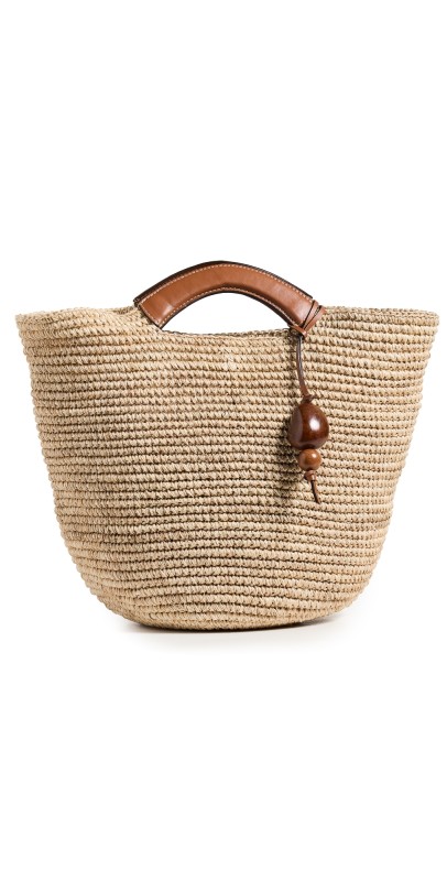 Hunting Season Large Woven Shopper Tote Cognac