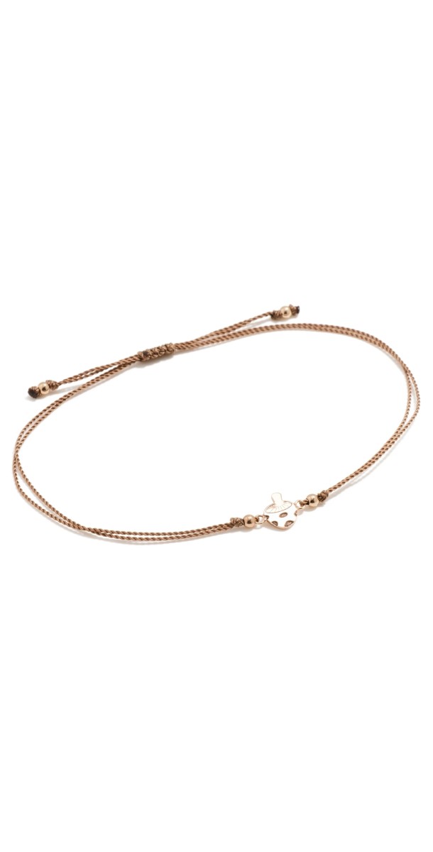 Zoe Chicco 14k Gold Midi Bitty Mushroom Cord Bracelet 14k Yellow Gold
