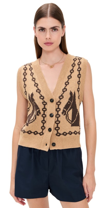 Moon River Camel Sweater Vest Camel