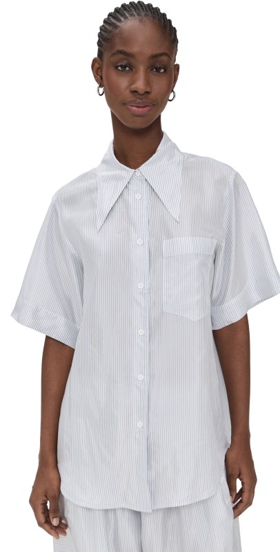 Lee Mathews Lester Shirt Blue Stripe
